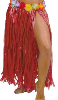 Spódnica hawajska, Hawaii Party II, czerwona, 60-100 cm  - Party World