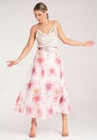 Spódnica kwiaty | Spódnica na lato | Różowa spódnica M1163 r. S/M FIGL