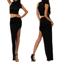 Spódnica Ołówkowa Z Rozcięciem Dopasowana Maxi Obcisła Spódniczka Damska