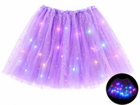 Spódniczka tutu z podświetleniem LED fioletowa w gwiazdki del-sol