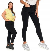 Spodnie damskie długie eleganckie wiskoza czarne rurki modne moraj xs