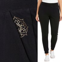 Spodnie Damskie Dresowe Bawełniane Komfortowe Elastyczne Moraj Xl Black