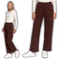 Spodnie Damskie Dresowe Ocieplane Z Wysokim Stanem 100% Bawełna Moraj Xl Brown