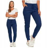 SPODNIE DAMSKIE Dresowe Wiązane z Wysokim Stanem Rurki Ściągacze MORAJ XL