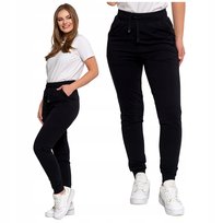 SPODNIE DAMSKIE Gładkie z Kieszeniami Dresowe Rurki Bawełniane MORAJ - 3XL