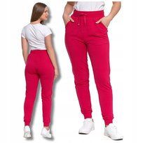 SPODNIE DAMSKIE Gładkie z Kieszeniami Dresowe Rurki Bawełniane MORAJ - XXL