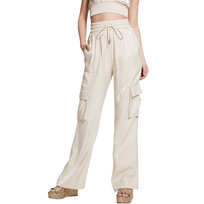 Spodnie damskie Guess materiałowe satynowe cargo-XS GUESS