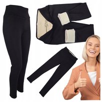 Spodnie Damskie Ocieplane Legginsy Termoaktywne Zimowe Czarne 2XL/3XL fd4
