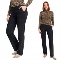 SPODNIE DAMSKIE PROSTE WIĄZANE ELASTYCZNE WYGODNE MODNE MORAJ XXL/3XL BLACK