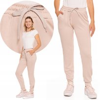 Spodnie Damskie Z Ozdobnym Przeszyciem Stylowe Eleganckie Wygodne Moraj L Ecru