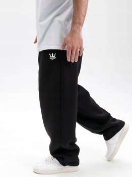 Spodnie Dresowe Baggy Męskie Szerokie Luźne Jigga Korona Haft Czarne Xxl - Jigga Wear