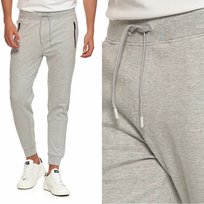 Spodnie Dresowe Bawełniane Męskie Klasyczne Joggery Z Kieszeniami Moraj 3Xl Light Grey Melange