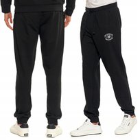 Spodnie Dresowe Bawełniane Męskie Klasyczne Joggery Z Kieszeniami Moraj L Black