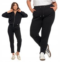 SPODNIE DRESOWE Czarne z kieszeniami Wiązane Rurki Eleganckie MORAJ S