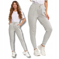 SPODNIE DRESOWE DAMSKIE GŁADKIE KLASYCZNE BASIC WIĄZANE WYGODNE MORAJ 3XL