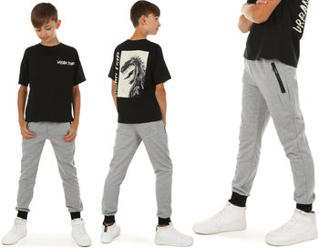 Spodnie dresowe dla chłopca, produkt polski - 152 SZARY / KROPEK - Inna marka