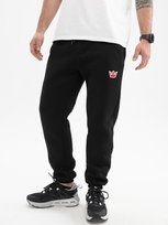 Spodnie Dresowe Męskie Czarne / Czerwone Jigga Wear Simple Crown 4XL