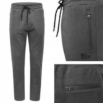 SPODNIE DRESOWE Męskie Długie Bez Ściągacza FERNANDO Grafit XXL Pako Jeans - Pako Jeans