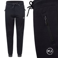 SPODNIE DRESOWE męskie długie sportowe COLLEGE czarne XL Pako Jeans