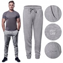 SPODNIE DRESOWE męskie długie sportowe MARTIN szare melanż 3XL Pako Jeans