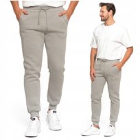 Spodnie Dresowe Męskie Ocieplane Joggery Wiązane Gładkie Ciepłe MORAJ XXL