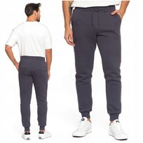 Spodnie Dresowe Męskie Ocieplane Joggery Wiązane Gładkie Ciepłe MORAJ XXL