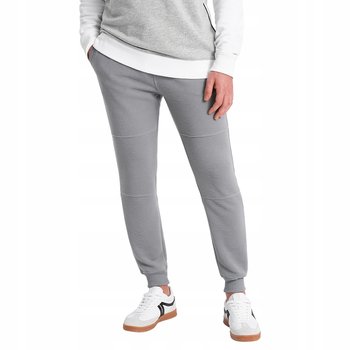 Spodnie dresowe męskie z tkaniny ottoman szare V5 OM-PASK-0129 L - Ombre