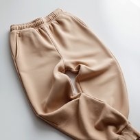 Spodnie dresowe OVERSIZE 330g premium - beżowe, grube, streetwear XXL