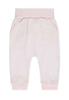 Spodnie dziewczęce, bawełna organiczna, różowe, paski, Bellybutton - BellyButton
