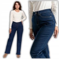 Spodnie Jeansowe Damskie Jeansy Prosta Nogawka Stylowe Komfortowe Moraj M Dark Blue