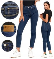 Spodnie Jeansowe Damskie Jeansy Skinny Wysoki Stan Wygodne MORAJ r. 44