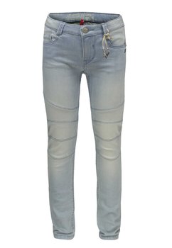 Spodnie jeansowe dziewczęce, skinny fit slim, jasnoniebieskie, Lemmi - Lemmi