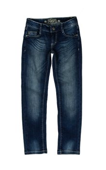 Spodnie jeansowe dziewczęce, skinny fit slim, niebieskie, Lemmi - Lemmi