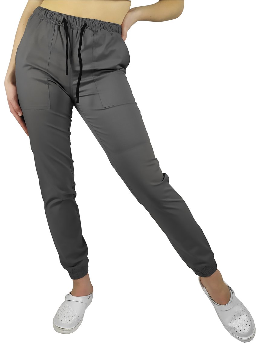 Фото - Засоби захисту Flex Spodnie joggery medyczne  szare elastyczne - premium M 