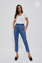 Spodnie lyocell z prostą nogawką-XS