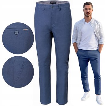 SPODNIE Męskie CHINOSY Bawełniane GRANATOWE Slim Fit W36/L32 Pako Jeans - Pako Jeans