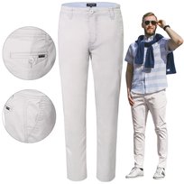 SPODNIE Męskie CHINOSY Bawełniane JASNOSZARE Slim Fit W34/L32 Pako Jeans