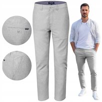 SPODNIE Męskie CHINOSY Bawełniane JASNOSZARE Slim Fit W40/L32 Pako Jeans