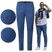 SPODNIE Męskie CHINOSY Bawełniane NIEBIESKIE Slim Fit W30/L32 Pako Jeans