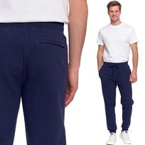 Spodnie Męskie Dresowe Bawełniane Z Kieszeniami Wiązane Wygodne Moraj 3Xl Navy