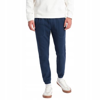 Spodnie męskie dresowe CARROT z dzianiny ciemnonieb.V5 OM-PASK-0143 L - Ombre