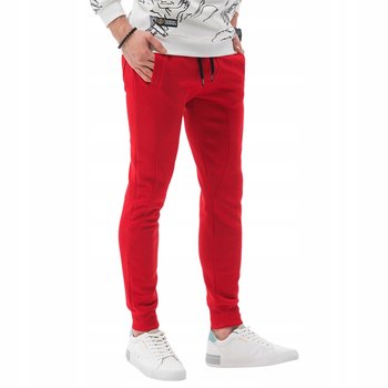 Spodnie męskie dresowe joggery P867 czerwone XL - Ombre