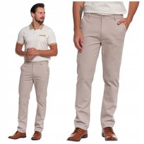 SPODNIE MĘSKIE Eleganckie Chinosy Prosta Nogawka Wygodne MORAJ r. 31