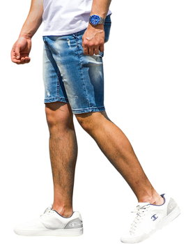 Spodnie męskie krótkie niebieskie jeansowe Recea - 29