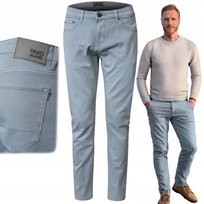SPODNIE Męskie TWILLOWE Bawełniane NIEBIESKIE Regular W33/L32 Pako Jeans