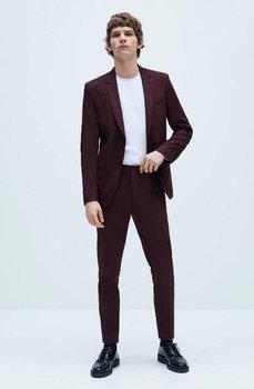 Spodnie męskie Zara eleganckie bordowe -L - Inna marka