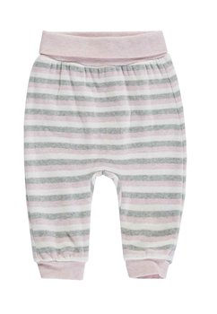 Spodnie niemowlęce dziewczęce, różowo-szare w paski, Bellybutton - BellyButton