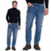 Spodnie Spodnie Męskie Jeansy Proste Nogawki Eleganckie Klasyczne Moraj 32 Blue