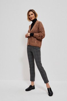 Spodnie w kratę z nogawką 7/8-S - Moodo