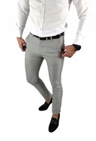 Spodnie wizytowe slim chino gładkie szare - popielate DJ05 - W32